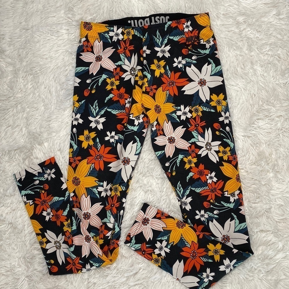 Nike cotton stretch floral print athletic leggings